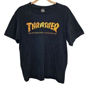 Thrasher Mens L Skate Graphic Pentagram Inferno Black Short Sleeve Cotton Tshirt
